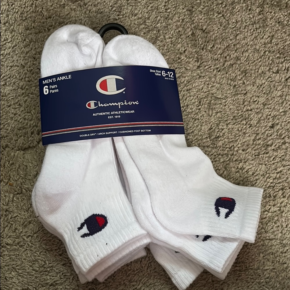 6 Pk. Champion Ankle Socks